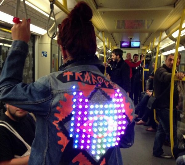 TrafoPop's LED jacket for Radio Hack Day