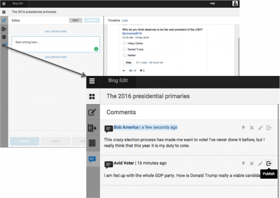 The user comments feature is displayed here in the backend. All comments can be found in the new “comments” tab 