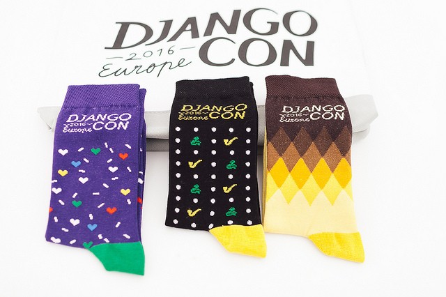 DjangoCon participants received socks instead of T-shirts I Photo by Bartek Pawlik (CC BY-NC 2.0)